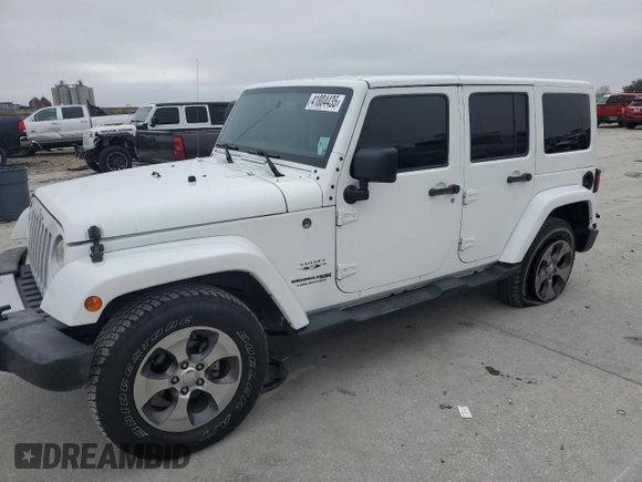 2018 Jeep Wrangler JK Unlimited Sahara with VIN 1C4BJWEG2JL898583, listed as a Copart auction lot 41804435 with 72,922 mi miles and Salvage Title. Bid and sale history available at carsss.com. Image 1.