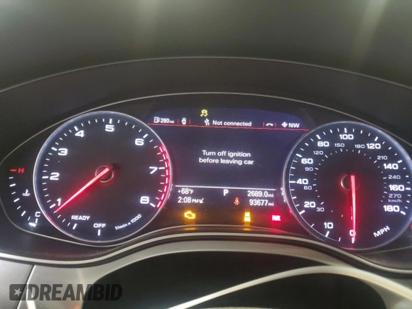 2016 Audi A7 Premium Plus z VIN WAUWGAFCXGN005178, wystawiony jako Copart lot #55498095 z przebiegiem 93 677 mil mil oraz Szkoda całkowita • Salvage title. Historia ofert i sprzedaży dostępna na DreamBid. Obrazek 9.