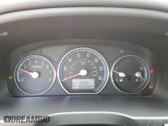 2009 Hyundai Santa Fe SE с VIN 5NMSH13E49H281053, выставлен на аукционе Copart как лот 49812605 с пробегом 92 858 миль миль и Списание • Salvage title. История ставок и продаж доступна на DreamBid. Изображение 9.