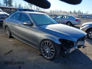 2015 Mercedes-Benz C-Class C 300 with VIN 55SWF4JB2FU076697, listed as a IAAI auction lot 41357468 with 107,027 mi miles. Bid and sale history available at carsss.com. Image 1.