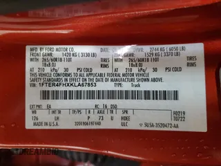 2019 Ford Ranger XL z VIN 1FTER4FHXKLA67853, wystawiony jako Copart lot #60630245 z przebiegiem 25 711 mil mil oraz Szkoda całkowita • Salvage title. Historia ofert i sprzedaży dostępna na DreamBid. Obrazek 12.