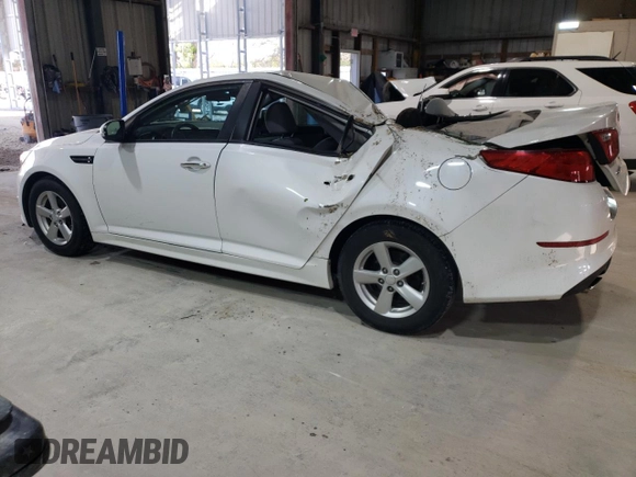 2015 Kia Optima LX with VIN KNAGM4A77F5531369, listed as a Copart auction lot 52251285 with 118,524 mi miles and Salvage Title. Bid and sale history available at carsss.com. Image 2.