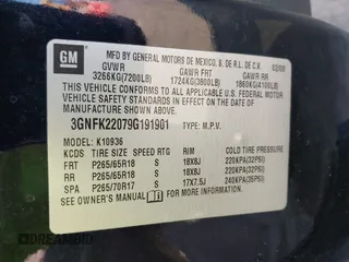 2009 Chevrolet Avalanche 2LT z VIN 3GNFK22079G191901, wystawiony jako IAAI lot #41641130 z przebiegiem 187 892 mil mil oraz . Historia ofert i sprzedaży dostępna na DreamBid. Obrazek 9.
