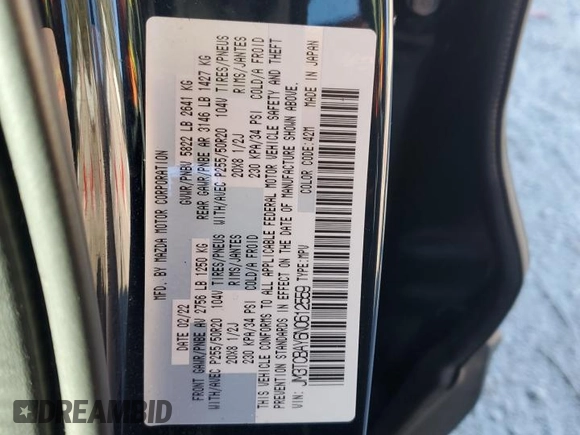 2022 Mazda CX-9 Touring Plus with VIN JM3TCBAY6N0612559, listed as a Copart auction lot 87203824 with 50,636 mi miles and Salvage Title. Bid and sale history available at carsss.com. Image 14.