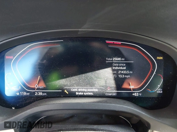 2022 BMW X3 sDrive30i with VIN WBX47DP01NN174649, listed as a IAAI auction lot 41232851 with 21,446 mi miles and . Bid and sale history available at DreamBid. Image 7.