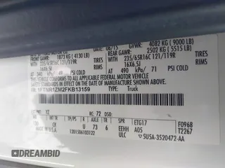 2015 Ford Transit Cargo with VIN 1FTNR1ZM2FKB13159, listed as a IAAI auction lot 41331967 with 152,715 mi miles and . Bid and sale history available at DreamBid. Image 9.
