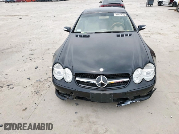 2004 Mercedes-Benz SL 500 with VIN WDBSK75F54F069695, listed as a Copart auction lot 57407635 with Not provided miles and Salvage title. Bid and sale history available at DreamBid. Image 5.