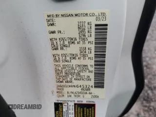 2023 Nissan Frontier S with VIN 1N6ED1CM4PN645324, listed as a Copart auction lot 53846804 with 21,818 mi miles and Salvage title. Bid and sale history available at DreamBid. Image 12.