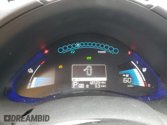 2015 Nissan LEAF SV with VIN 1N4AZ0CP2FC318640, listed as a Copart auction lot 47605593 with 48,523 mi miles. Bid and sale history available at carsss.com. Image 9.
