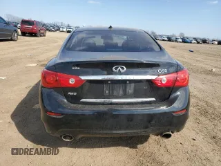 2014 Infiniti Q50 Sport with VIN JN1BV7AR4EM690998, listed as a Copart auction lot 52882475 with 101,479 mi miles and Salvage Title. Bid and sale history available at DreamBid. Image 6.