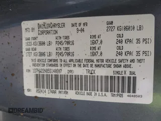 2005 Dodge Dakota с VIN 1D7HW22N85S140207, выставлен на аукционе IAAI как лот 42491675 с пробегом 137 990 миль миль и . История ставок и продаж доступна на DreamBid. Изображение 9.