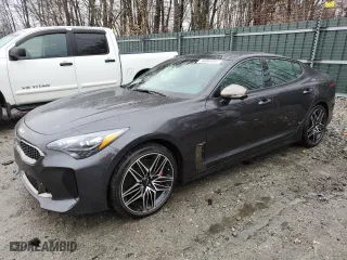 2023 Kia Stinger GT2 with VIN KNAE55LCXP6135596, listed as a Copart auction lot 46848994 with 4,174 mi miles and Salvage Title. Bid and sale history available at carsss.com. Image 1.