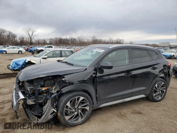 2019 Hyundai Tucson Limited with VIN KM8J3CAL9KU045869, listed as a Copart auction lot 46096745 with 51,691 mi miles and Salvage title. Bid and sale history available at DreamBid. Image 1.