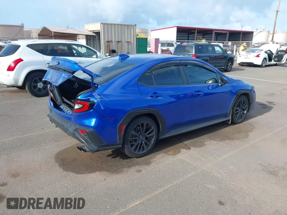 2022 Subaru WRX Premium with VIN JF1VBAF66N9022448, listed as a IAAI auction lot 42043788 with 38,018 mi miles and . Bid and sale history available at DreamBid. Image 4.