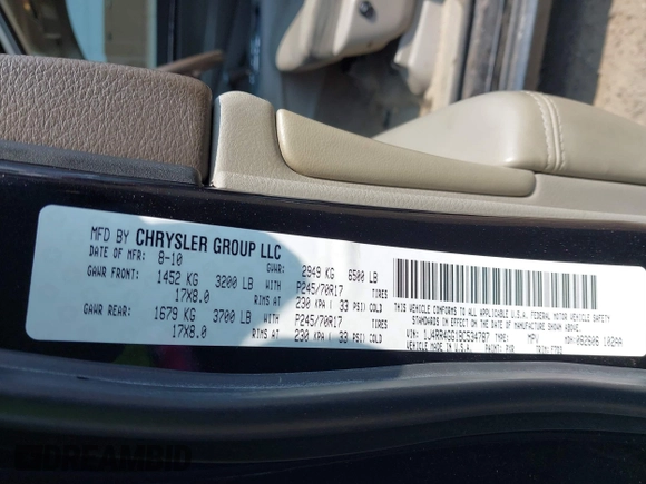 2011 Jeep Grand Cherokee Laredo with VIN 1J4RR4GG1BC534787, listed as a IAAI auction lot 42486840 with 186,229 mi miles and . Bid and sale history available at DreamBid. Image 9.