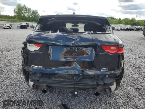 2017 Jaguar F-Pace 35t Prestige with VIN SADCK2BVXHA058011, listed as a Copart auction lot 55601595 with 166,236 mi miles and Salvage title. Bid and sale history available at DreamBid. Image 6.