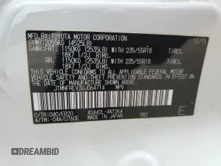 2016 Toyota RAV4 SE with VIN JTMNFREV3GJ064714, listed as a Copart auction lot 58355195 with Not provided miles and Salvage title. Bid and sale history available at DreamBid. Image 12.