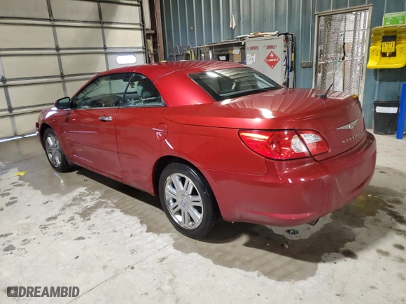 2008 Chrysler Sebring Limited with VIN 1C3LC65M58N237623, listed as a Copart auction lot 43116315 with 92,563 mi miles and Salvage Title. Bid and sale history available at carsss.com. Image 2.
