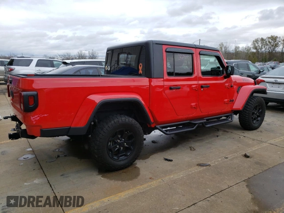 2022 Jeep Gladiator Willys with VIN 1C6HJTAG7NL167580, listed as a Copart auction lot 79895914 with 45,544 mi miles and Salvage title. Bid and sale history available at DreamBid. Image 3.