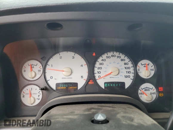 2005 Dodge Ram 2500 SLT with VIN 3D7KS28C65G848843, listed as a Copart auction lot 79285634 with 258,674 mi miles and Salvage Title. Bid and sale history available at carsss.com. Image 9.