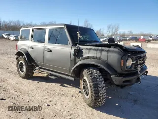 2021 Ford Bronco with VIN 1FMEE5DH0MLA77066, listed as a Copart auction lot 87551145 with 62,610 mi miles and Salvage title. Bid and sale history available at DreamBid. Image 4.