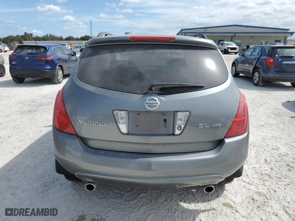 2005 Nissan Murano S with VIN JN8AZ08W45W441061, listed as a Copart auction lot 75007134 with 0 mi miles and Salvage Title. Bid and sale history available at carsss.com. Image 6.