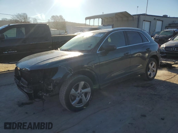 2019 Audi Q3 Premium Plus with VIN WA1BECF31K1082079, listed as a Copart auction lot 80777073 with 51,655 mi miles and Salvage Title. Bid and sale history available at carsss.com. Image 1.