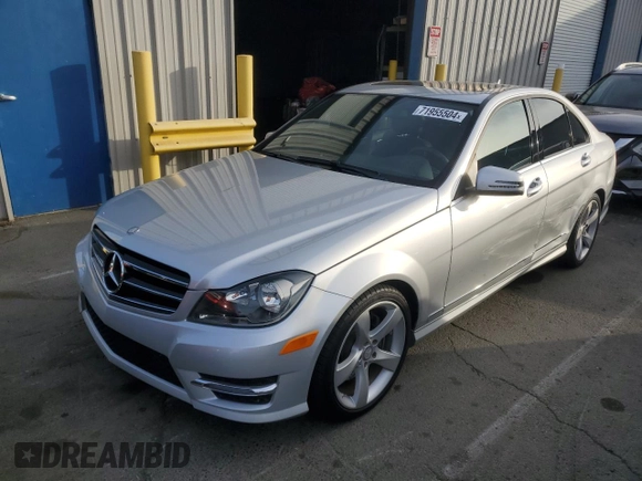 2014 Mercedes-Benz C 350 Sport with VIN WDDGF5HB0EA926227, listed as a Copart auction lot 71955504 with 57,273 mi miles and Salvage Title. Bid and sale history available at DreamBid. Image 1.