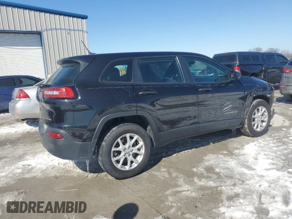 2015 Jeep Cherokee Sport with VIN 1C4PJMAB4FW588042, listed as a Copart auction lot 45660385 with 186,455 mi miles and Salvage Title. Bid and sale history available at carsss.com. Image 3.