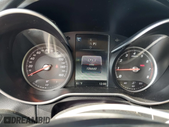 2016 Mercedes-Benz C 300 with VIN 55SWF4JB7GU129184, listed as a Copart auction lot 64310895 with 136,660 mi miles and Salvage title. Bid and sale history available at DreamBid. Image 9.