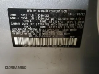 2022 Subaru Outback Onyx XT z VIN 4S4BTGLD5N3219271, wystawiony jako Copart lot #57564145 z przebiegiem Nie podano mil oraz Szkoda całkowita • Salvage title. Historia ofert i sprzedaży dostępna na DreamBid. Obrazek 13.