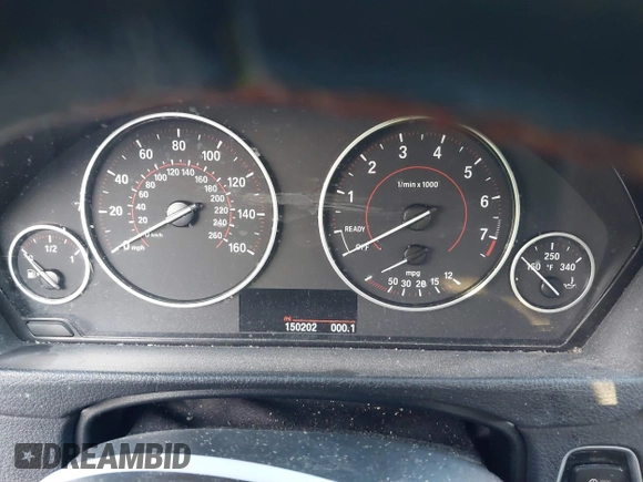 2016 BMW 3 Series 328i with VIN WBA8E9G50GNT47543, listed as a IAAI auction lot 41101803 with 150,202 mi miles. Bid and sale history available at carsss.com. Image 7.