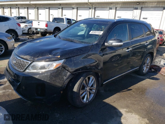 2014 Kia Sorento SX with VIN 5XYKW4A7XEG488904, listed as a Copart auction lot 88903155 with 129,983 mi miles and Salvage Title. Bid and sale history available at carsss.com. Image 1.