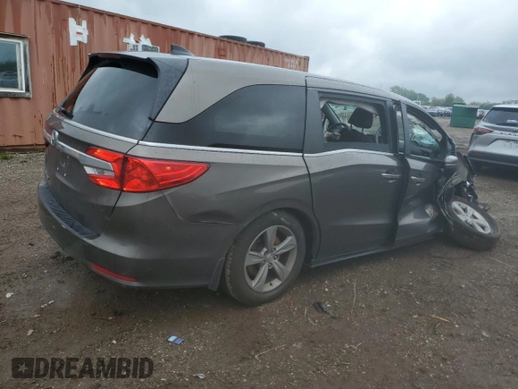 2020 Honda Odyssey EX with VIN 5FNRL6H5XLB032588, listed as a Copart auction lot 59366995 with 86,982 mi miles and Salvage title. Bid and sale history available at DreamBid. Image 3.