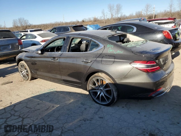 2023 Genesis G70 2.0T with VIN KMTG34TA6PU129298, listed as a Copart auction lot 42752545 with 26,663 mi miles and Non Repairable. Bid and sale history available at DreamBid. Image 2.