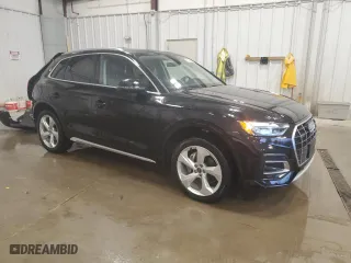 2021 Audi Q5 Premium Plus with VIN WA1BAAFY9M2070755, listed as a Copart auction lot 53470855 with 99,804 mi miles and Salvage Title. Bid and sale history available at carsss.com. Image 4.
