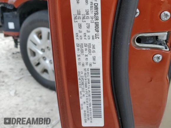 2014 Dodge Journey American Value with VIN 3C4PDCAB8ET133197, listed as a Copart auction lot 51381145 with 191,269 mi miles and Salvage title. Bid and sale history available at DreamBid. Image 13.