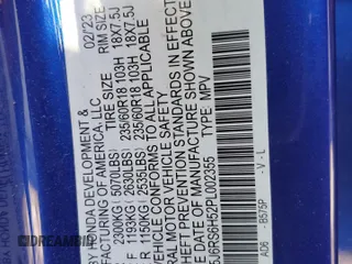 2023 Honda CR-V Sport with VIN 5J6RS6H52PL002355, listed as a Copart auction lot 83225894 with Not Provided miles and Salvage Title. Bid and sale history available at DreamBid. Image 14.