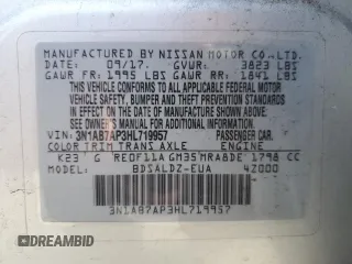 2017 Nissan Sentra SV with VIN 3N1AB7AP3HL719957, listed as a Copart auction lot 44334935 with 72,485 mi miles and Salvage Title. Bid and sale history available at carsss.com. Image 12.
