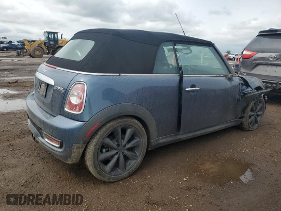 2011 MINI Convertible S z VIN WMWZP3C52BTX84305, wystawiony jako Copart lot #59586995 z przebiegiem 36 217 mil mil oraz Szkoda całkowita • Salvage title. Historia ofert i sprzedaży dostępna na DreamBid. Obrazek 3.