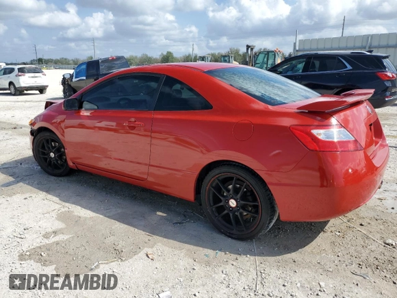2008 Honda Civic Cpe Si with VIN 2HGFG21508H709306, listed as a Copart auction lot 44902065 with 166,408 mi miles and Salvage Title. Bid and sale history available at carsss.com. Image 2.