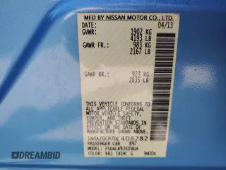 2013 Nissan LEAF SL z VIN 1N4AZ0CP7DC408282, wystawiony jako Copart lot #55980465 z przebiegiem 61 104 mil mil oraz Szkoda całkowita • Salvage title. Historia ofert i sprzedaży dostępna na DreamBid. Obrazek 12.