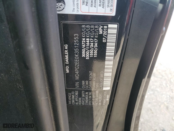 2019 Mercedes-Benz Metris Passenger Van with VIN WD4PG2EE0K3512553, listed as a Copart auction lot 69487644 with NaN miles and Salvage Title. Bid and sale history available at carsss.com. Image 13.