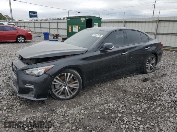2020 Infiniti Q50 3.0t SPORT with VIN JN1EV7AP7LM205102, listed as a Copart auction lot 43652135 with 68,075 mi miles and Salvage Title. Bid and sale history available at carsss.com. Image 1.