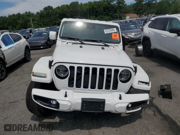 2021 Jeep Wrangler Unlimited Sahara Altitude with VIN 1C4HJXEG1MW586273, listed as a Copart auction lot 61723485 with 76,236 mi miles and Salvage title. Bid and sale history available at DreamBid. Image 5.