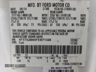2015 Ford F-250 XLT with VIN 1FT7X2B65FEB71328, listed as a Copart auction lot 51834695 with 181,224 mi miles and Salvage title. Bid and sale history available at DreamBid. Image 12.
