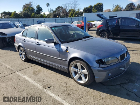 2005 BMW 3 Series 325i with VIN WBAET37435NH06848, listed as a Copart auction lot 44461725 with 91,042 mi miles and Salvage Title. Bid and sale history available at carsss.com. Image 4.
