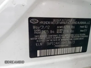 2013 Hyundai Sonata Limited with VIN 5NPEC4AC2DH538673, listed as a Copart auction lot 49730595 with 107,874 mi miles and Clean Title. Bid and sale history available at DreamBid. Image 12.