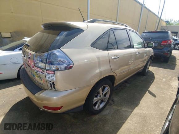 2008 Lexus RX 400h with VIN JTJGW31U082006748, listed as a Copart auction lot 54044035 with Not Provided miles and Clean Title. Bid and sale history available at DreamBid. Image 4.