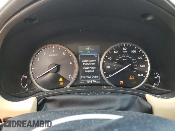 2017 Lexus NX 200t with VIN JTJBARBZ5H2135851, listed as a Copart auction lot 61858585 with 59,879 mi miles and Salvage title. Bid and sale history available at DreamBid. Image 9.